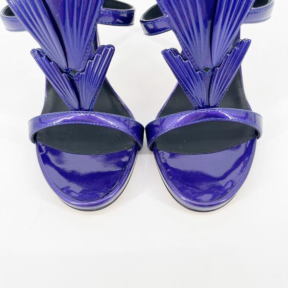 Giuseppe Zanotti Metallic Purple Cruel Alien Wing Stiletto Heel Sandals IT 37.5 - Picture 7 of 14